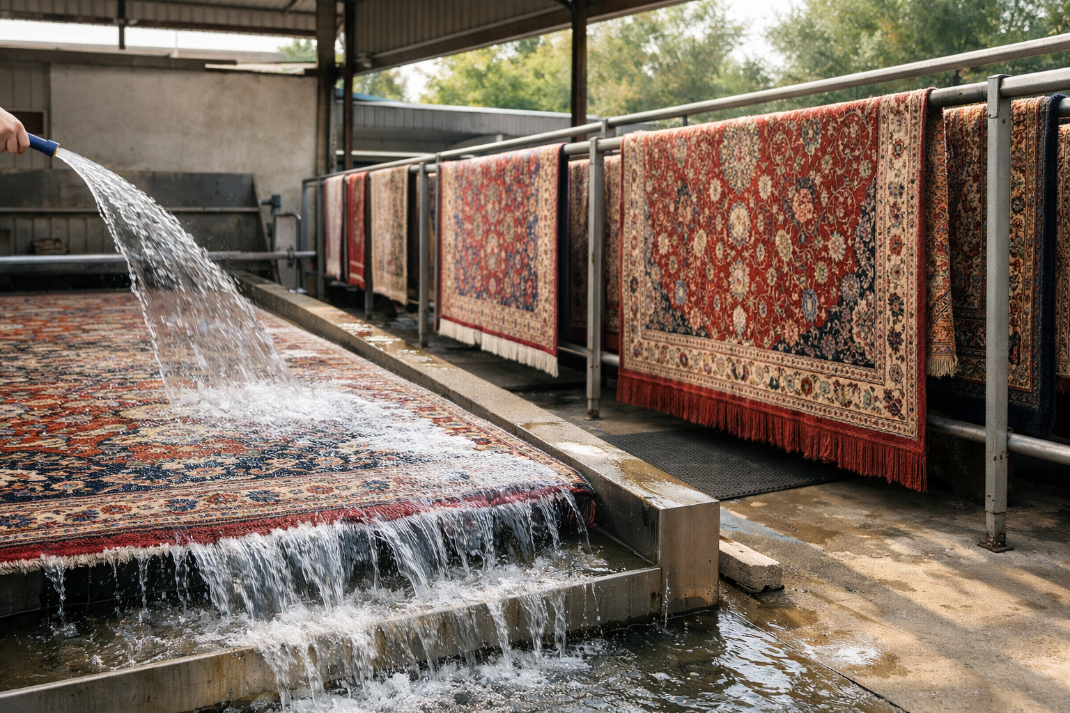 Finish nach Fleckenbeseitigung – spülen und trocknen